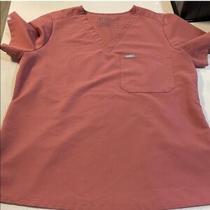 Figs Women's Short Sleeve V-Neck Scrub Top- Dusty Rose